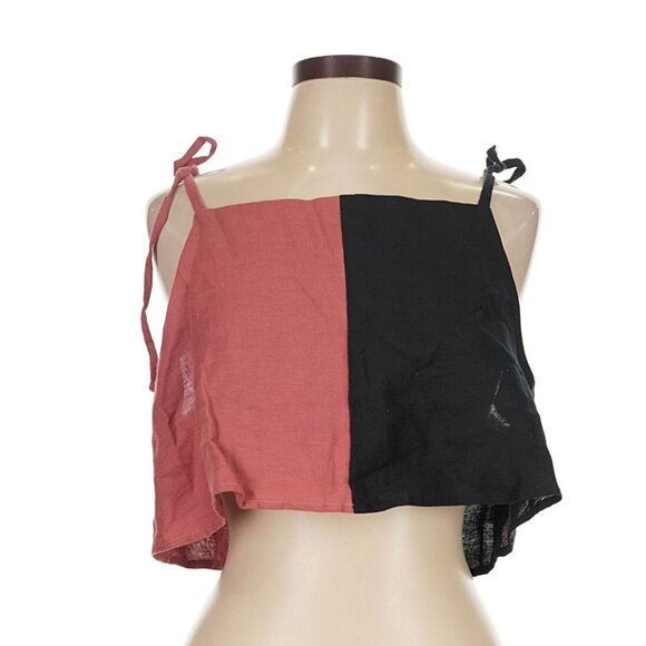 Maker & Mineral Tops - Maker & Mineral Ruby Crop in Half and Half Large NWT
